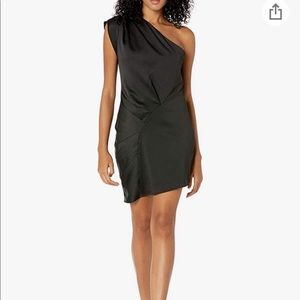 NWT Elliatt Black Mercury One Shoulder Drape Cocktail Dress Small